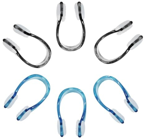 SIRLOMU 6 STK Anti-Rutsch Nasenklammer Schwimmen Schwimmzubehör mit Aufbewahrungsbox, Training Protector Nase Clips für Erwachsene Kinder Schwimmen Anfänger Profischwimmer