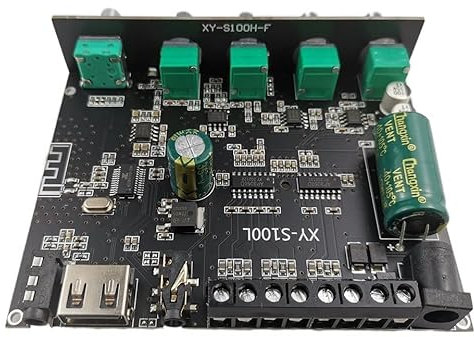 Hi-Fi Amplifier,Audio Amplifier 2 * 50W+100W Power Bluetooth Amplifier Board Sound Class D Home Theater Audio Stereo Equalizer AUX Amp(Orange)
