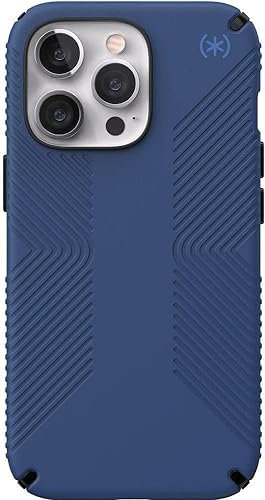 Speck Presidio2 Grip Case for Apple iPhone 13 Pro Polycarbonate,Shock-Absorbent Coastal Blue and Black