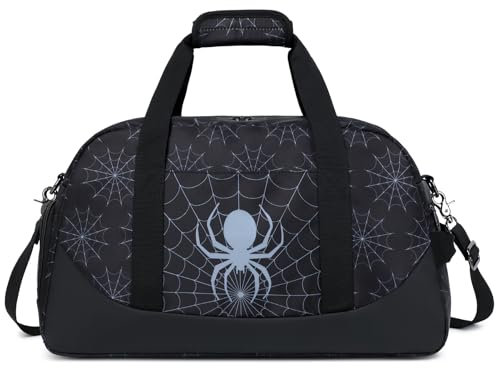 OctSky Sporttasche für Herren, Jungen, mit Schuhfach und Nasstasche, Übernachtungstasche oder Kinder, Spider Black