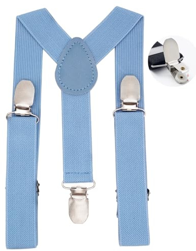 WannGe Kids Y-Shape Suspenders - Adjustable Comfortable Braces for Boys & Girls