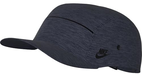Nike Fly Cap Unstrukturierte Cap Aus Tech Fleece Mit Flachem Schirm, Obsidian/Black, HJ3504-451, M/L