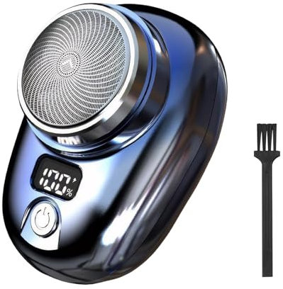 Mini Rasierer Herren,Gradual Mini Rasierer,Mini Rasierer Herren Elektrisch,Tragbarer Elektrischer Mini Rasierer Mit Pinsel,Nass Und Trockenrasierer USB Wiederaufladbare Für Auto (Farbverlauf Blau)