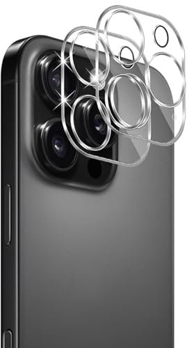 NOVAGO Compatible avec iPhone 16 Pro/iPhone 16 Pro Max - Lot de 2 Films vitre Protection Verre trempé ultra résistant pour la partie caméra