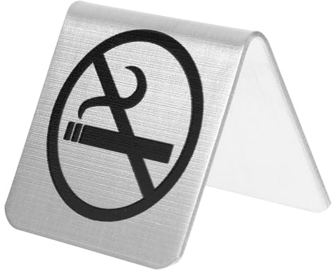 BESTOYARD Edelstahl Tischschild Rauchverbotsschild No Smoking Zeichen Rauchstopp Erinnerung Für Innenbereich Restaurants Büros Und Öffentliche Plätze Rostfrei Leicht Zu Reinigen 1.97X1.97X1.97In