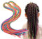 60 Stück Premium Qualität Dreadlock Haargummis, Geflochtene Regenbogen Haarseile, Farbverlauf Haarsträhnen für DIY & Party Stylings, Mädchen Haarschmuck 90cm für dreads zum einflechten