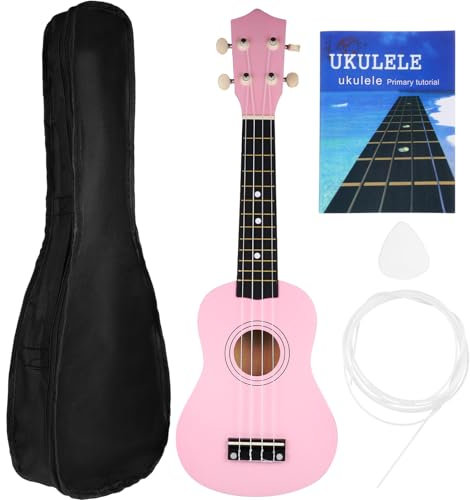 Generico 21 mini chitarra strumenti per basso acustico xilofono ukulele per ukulele rosa soprano per principianti strumento hawaiano Tiglio pieno
