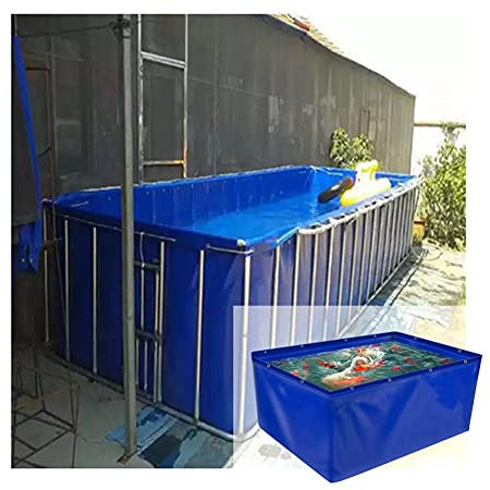 Piscina pieghevole in tela di PVC con occhiello per Koi Goldfish 4x2x1M blu piscina di stoccaggio dell'acqua