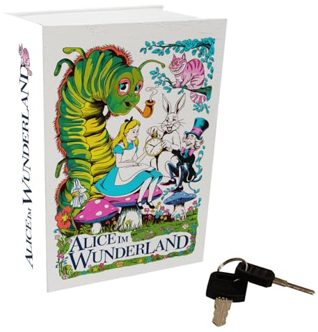 Alice im Wunderland Booksafe - Märchenbuch Sicherheitsversteck im Buchdesign für Literaturfans Märchen