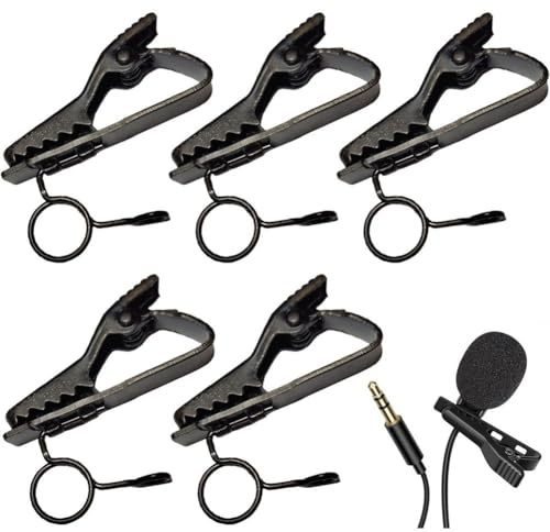 Tsffae Mikrofon Lavalier 5 Teile/Satz Mikrofone Zubehör Clip Omnidirektionale Revers Mikrofon Wired Clip Hemd Eisen Clips