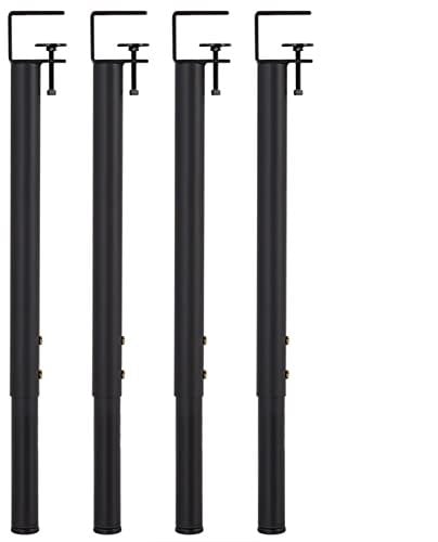 GXXINGIN Verstellbare Tischbeine in F-Form mit Klemmfunktion, 4er-Set, Metallbeine aus Eisen, kein Stanzen erforderlich, perfekt für Esstische, Schreibtische, Couchtische und Konsolen, schwarzes Fini