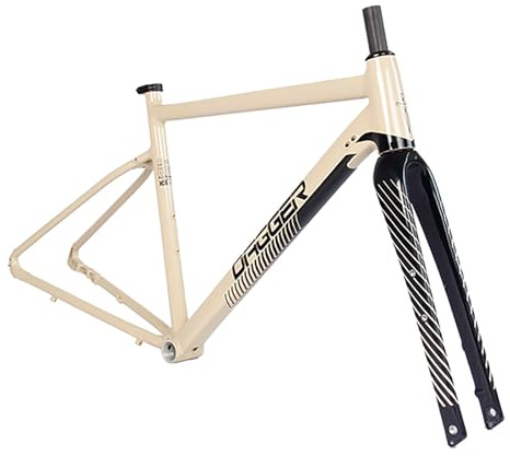 Gravel Aluminium Rennrad Rahmenset 46/48/50/52cm, 700C Fahrradrahmen Rennradrahmen, Carbon Off-Road Rahmen Scheibenbremse(Grey,50cm)