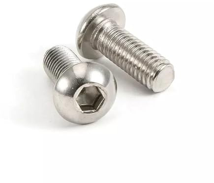 Foyscr M6 Bolts (6mm x 8mm) Hex Socket Button Head Screws, A2 Grade 304 Stainless Steel (Pack Of 20)