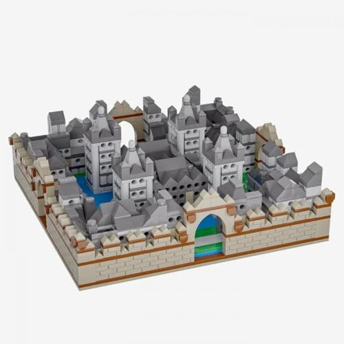 BlueBrixx Pro 108698-3D-Puzzle: Wasserburg, 1912 Klemmbausteine, 3D-Puzzle-Set, Geschenk für Fans, Standardsteine, Bausteine der Pro-Serie