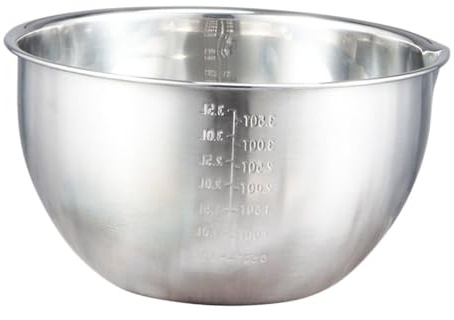 LALADEFIEE Bol à Mélanger avec Balance, 2.0l, Acier Inoxydable Argenté | Rangement Alimentaire, Organisateur Pratique, Usage Maison, Style Simple, Capacité Généreuse, Service Quotidien