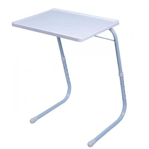 kenex Mesa Auxiliar Plegable Color Blanco Medidas: Largo: 52 cm Ancho: 39 cm Alto: 70 cm Soporte hasta 25kg, 6 Niveles