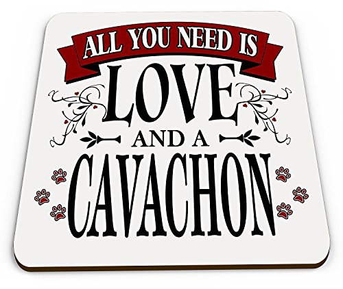 All You Need Is Love and a Cavachon divertente a forma di tazza lucida sottobicchieri