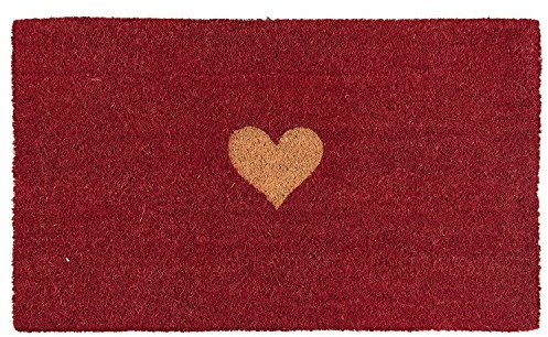 Clayre & Eef MC126 Fußmatte/Türmatte Herz Rot 75 * 45 * 2 cm