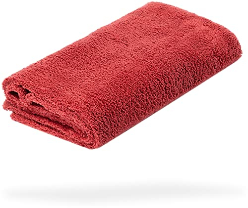 detailmate Poliertuch Ultra weich | Premium Autopflege Zubehör - außen & innen | Lack Politur & Pflege, Innenraum, Felgen | Microfasertuch rot 40x40cm, 550 GSM - randlos & fusselfrei, Keine Kratzer