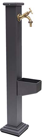 FONDERIA BONGIOVANNI | Fontana a Colonna | Modello Imperia | per Casa Giardino | con Impianto | con Rubinetto Ottone Brunito| Fontana Colonna da Giardino Esterno | Fontana con Vasca