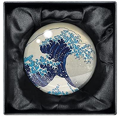 Museums & Galleries Crystal Glass The Great Wave Dome Hanging Paperweight