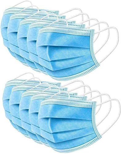 10 Stück Einweg Maske Gesichtsmaske Vlies Einwegmaske Mundschutz Staubschutz mit Ohrschlaufen