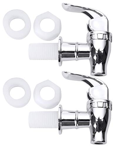CHICTRY 2Pcs Silver Beverage Dispenser Replacement Faucet Tap Spigots for Homebrew Barrel Fermenter Wine Beer Beverage Juice Water Dispenser Type B 17mm