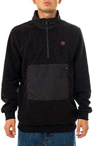 Dolly Noire Felpa Uomo Black Pile Half Zip SW388
