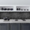 CREARREDA Pannello Paraschizzi Cucina Adesivo da Parete Facile da Applicare Pietra Nera 190 x 60 cm 100% Made in Italy, Ignifugo e Resistente all'Acqua Paraspruzzi Lavandino in PVC