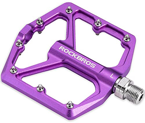 ROCKBROS Mountain Bike Pedals MTB Pedals Bicycle Flat Pedals Aluminum 9/16 Sealed Bearing Lightweight Platform for Road Mountain BMX MTB Bike