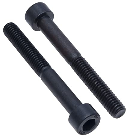 Cilindro Hex Gorra Empulgueras M10 (Pack of 2) Grado de Acero 10.9 Hexágono Enchufe Llave Allen Tornillo Pernos Sujetadores de Hilo Cilíndrica Tarea Pesada Estándar DIN912 Negro (10mm x 50mm)