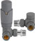 SPARES2GO Corner Radiator Valves Thermostatic Valve Anthracite