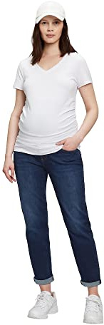 GAP Dam Petite Moderskap True Waistband Full Panel Flickvän Jeans, Mörk tvätt, 29