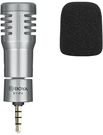 Boya by-p4 Mini micrófono para iPhone/Android Smartphone Plug & Play TRRS TRRS Professional Phone Mic para vlogging/grabación de Video/transmisión en Vivo