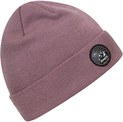 Bergans Fine Knit V2 Beanie Lila - Merino Fein gestrickte komfortable Mütze, Größe One Size - Farbe Lilac Chalk