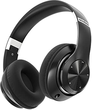 9S Auriculares Inalambricos Bluetooth Plegables, 60 Horas de Reproducción Cascos Inalambricos Bluetooth Diadema Estéreo HiFi con Micrófono, 6EQ Modos, Soporte Micro TF/FM, para PC/TV/Fones (Negro)