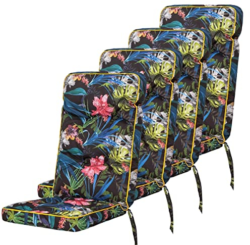 shivler Gartenstuhlauflage Sitzkissen Gartenstuhl Auflage Stuhlkissen Stuhl Sitzauflage Kissen für Gatrenstuhle Sessel (4 Stck., Bunte Blätter)