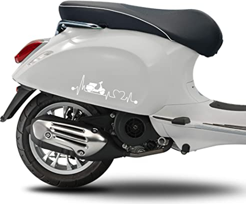 Kit 2 adesivi compatibili con PIAGGIO VESPA PRIMAVERA SPRINT GTS PX passione grafica completa colore a scelta Cod.1840 (010 BIANCO)