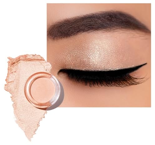 Oulac Glitzer Lidschatten Heller Pfirsich| Lidschatten & Highlighter Duo| Wasserfest & Langlebig| Transparent Glitzer Finish| Verblendbares & faltenfreies Augen-Makeup| Vegan |06g (07)