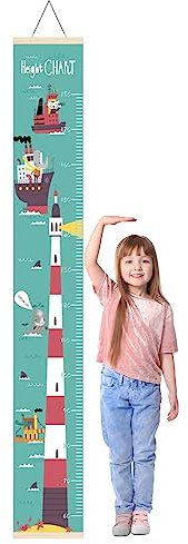 Facynde Messlatte für Kinder - Wanddekor-Höhenmesslineal aus Stoff und Leinwand | Geruchloses, Robustes, sicheres Messlatten-Lineal für Kinderzimmer und Spielzimmer