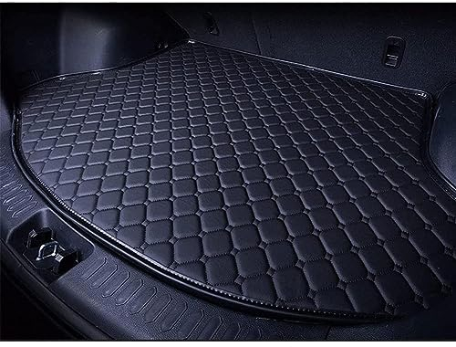 WOLWES Auto Leder Kofferraummatten für V-W T-Cross 2019-2023, Langlebig Staubdicht Kratzfeste Kofferraumwanne Ladungsschutz-Innenausstattung ZubehöR,A/Black
