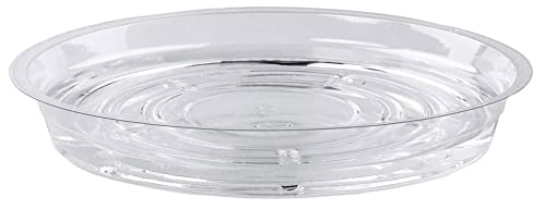 Ghirting Soucoupes Transparentes en polypropylène épais et Robuste pour Pots de Fleurs - Excellent pour l'intérieur et l'extérieur - Convient pour Les Pots de Plus de 15,2 cm de diamètre inférieur