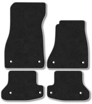 Audi A5 (2017-2022) [Convertible] Carpet Car Mats | Grey Edge Trim Tailored Fit Floor Mats Full Coverage Protection Accessories Easy Clean Anti Slip Made in the UK