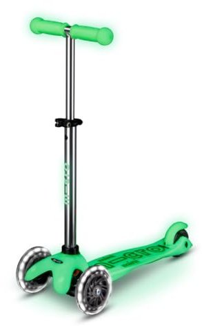 Micro Trottinette Mini Micro Deluxe pour enfants | Guidon réglable | Roues lumineuses | Brillent dans le noir | Garçons et filles | 2 à 5 ans | Citron vert