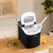 Ice Maker Machine, Self Cleaning Electric Ice Cube Maker, 9 Cubes Ready in 7-10min,26lbs/24H,Scoop & Basket included (Black)