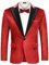 COOFANDY Mens Tuxedo Jacket Slim Fit Velvet Blazer One Button Suit Jacket for Wedding Prom Party, Red, M