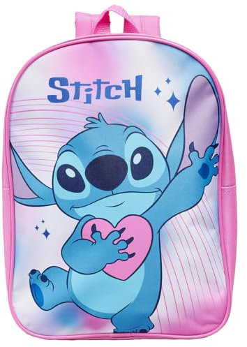 Disney Lilo and Stitch Mädchen-Rucksack, Schultasche, Kinderrucksack, Batikfärbung, rose