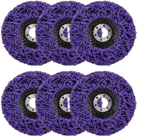 6Pcs 115mm Strip Discs Stripping Wheel 4.5inch Grinding Discs Poly Paint Remover Discs for Angle Grinder, Clean and Remove Paint, Rust Stripping Wheel, Remove Scaling and Oxidation (Purple)
