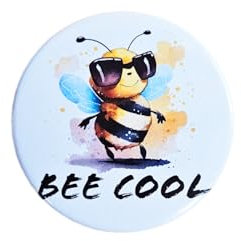 Ansteck-Button Brosche Anstecknadel Sicherheitsnadel Imker Biene bedruckt BEE COOL