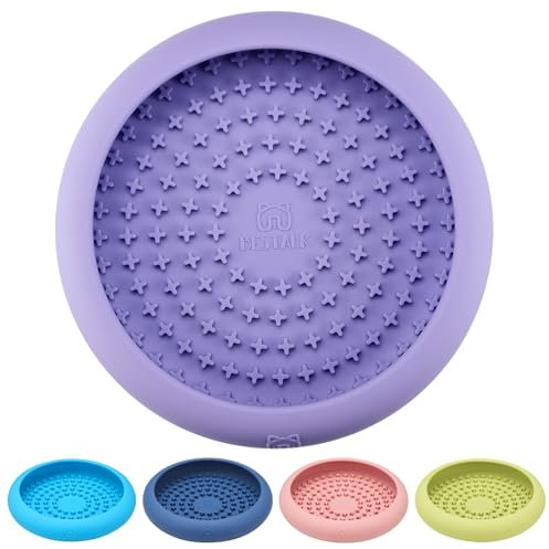 Dog Lick Bowl, Bestalk Anxiety Relief Slow Feeder Dog Lick Mat Treat Dispenser, Non-Slip Dogs Licking Bowl Enrichment Toys, BPA Free Silicone, Dishwasher Safe